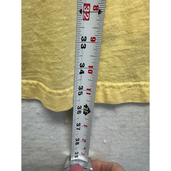 Woman Within Yellow Short Sleeve Top 3X Size 100% Cotton V-Neck Gathered Detail - Picture 6 of 7